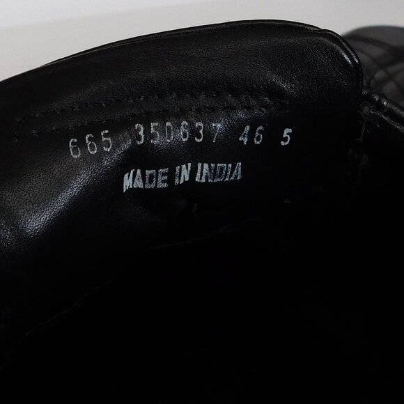 Ecco Black Leather Slip On Loafers adjustable Straps Size 12 Square toe Men's - Picture 6 of 16